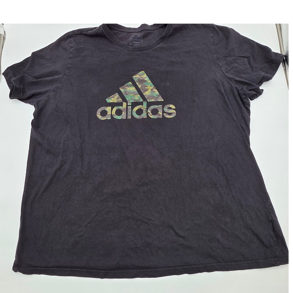 Adidas Graphic T-Shirt Mens 3XLT Black Camo Logo Short Sleeve Tee Streetwear